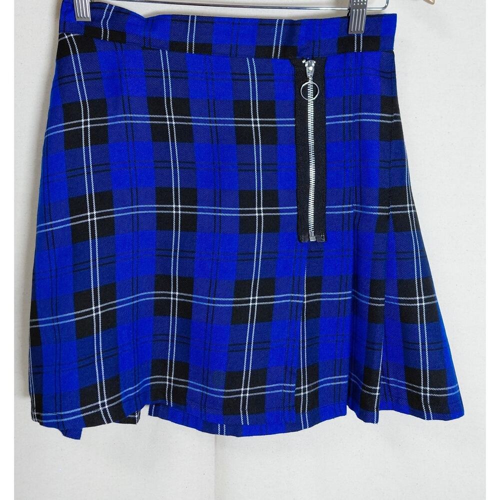 THE RAGGED PRIEST Blue Plaid Skirt Women Size M